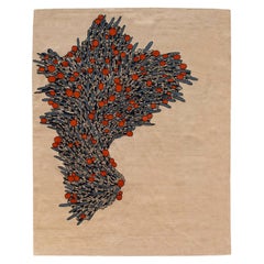 Tapis Bouquet noué à la main de taille moyenne, Florian Pretet et Lisa Mukhia Pretet