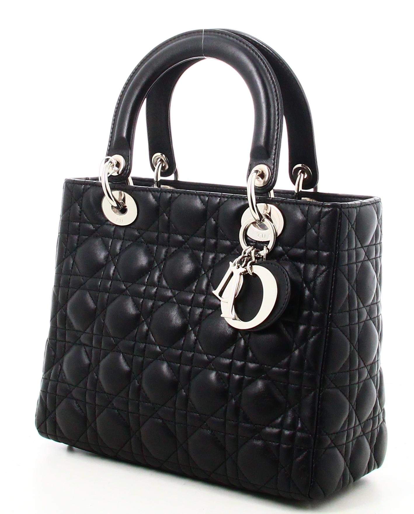 Medium Handbag Lambskin Cannage Lady Dior For Sale 2