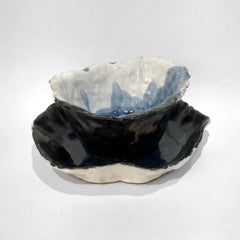 Medium Handbuilt Stoneware Ceramic Bowl and Plate by Hannelore Freer