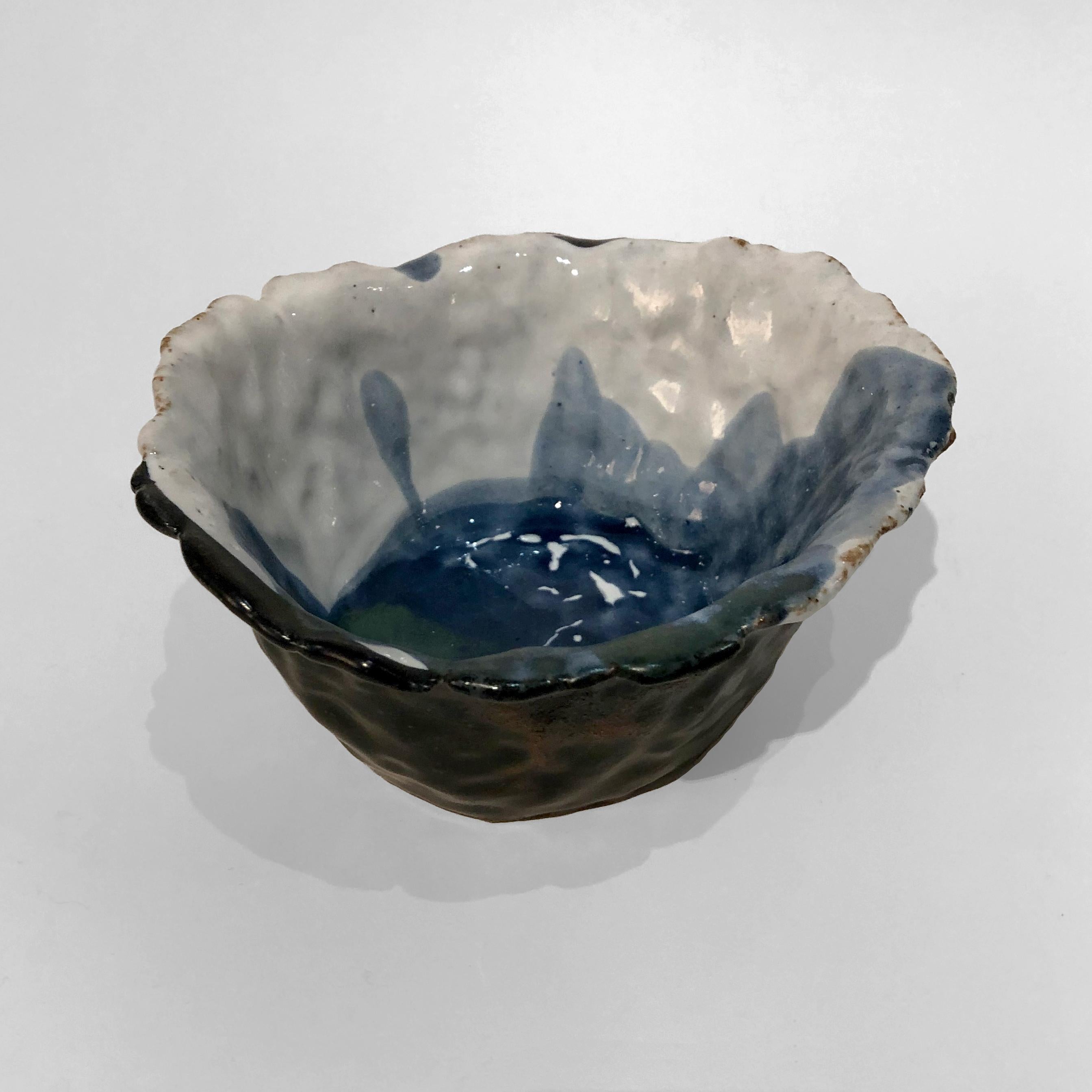 American Medium Handbuilt Stoneware Ceramic Bowl and Plate by Hannelore Freer