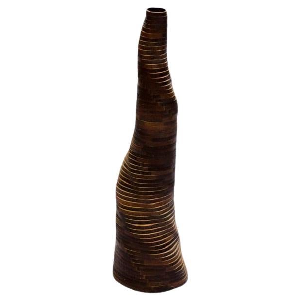 Medium Handmade Stratum Tempus Burned Bamboo Vase by Daan De Wit For Sale