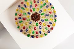 Mittlere Hollywood-Regency-Deckenleuchte, Murano-Glas, Italien, 1960er Jahre