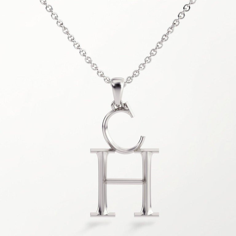 Medium Initial Pendant Necklace in 18k Yellow, White or Rose Gold 17 ...