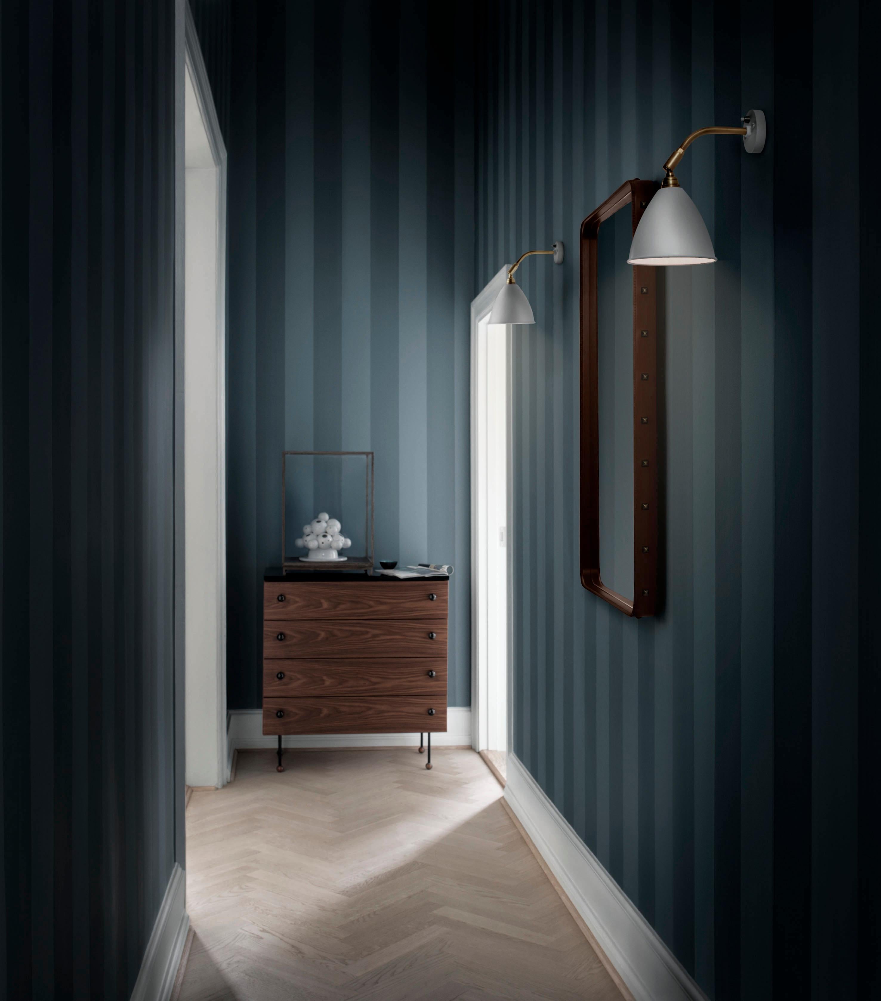 Jacques Adnet 'Rectangulaire' Wall Mirror in Tan Leather for GUBI. 

Originally designed by Jacques Adnet in the 1950s, this incredibly refined mirror is executed in high quality black aniline leather and studded with burnished brass rivets on the