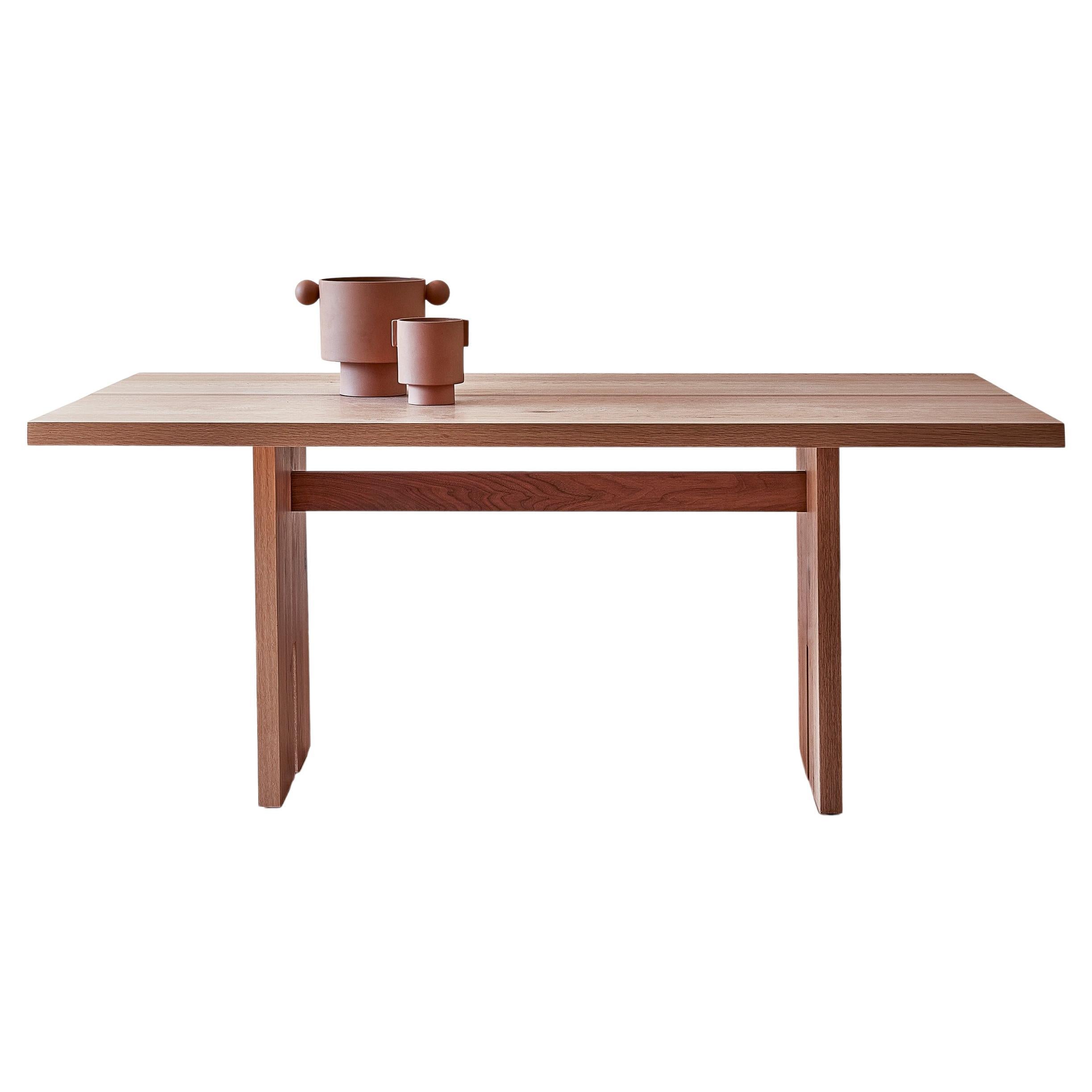 Medium Jameson Dining Table, Solid Oak and Walnut by Lynnea Jean For Sale