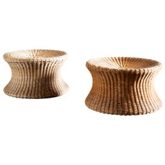 Medium Juttu Wicker Stools by Eero Aarnio, Finland, 1960s