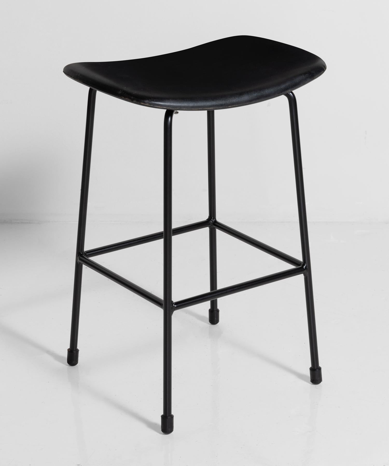 Black tubular metal frame with black upholstered seat. Designed by Frank Guille for Kandya Programme.
  