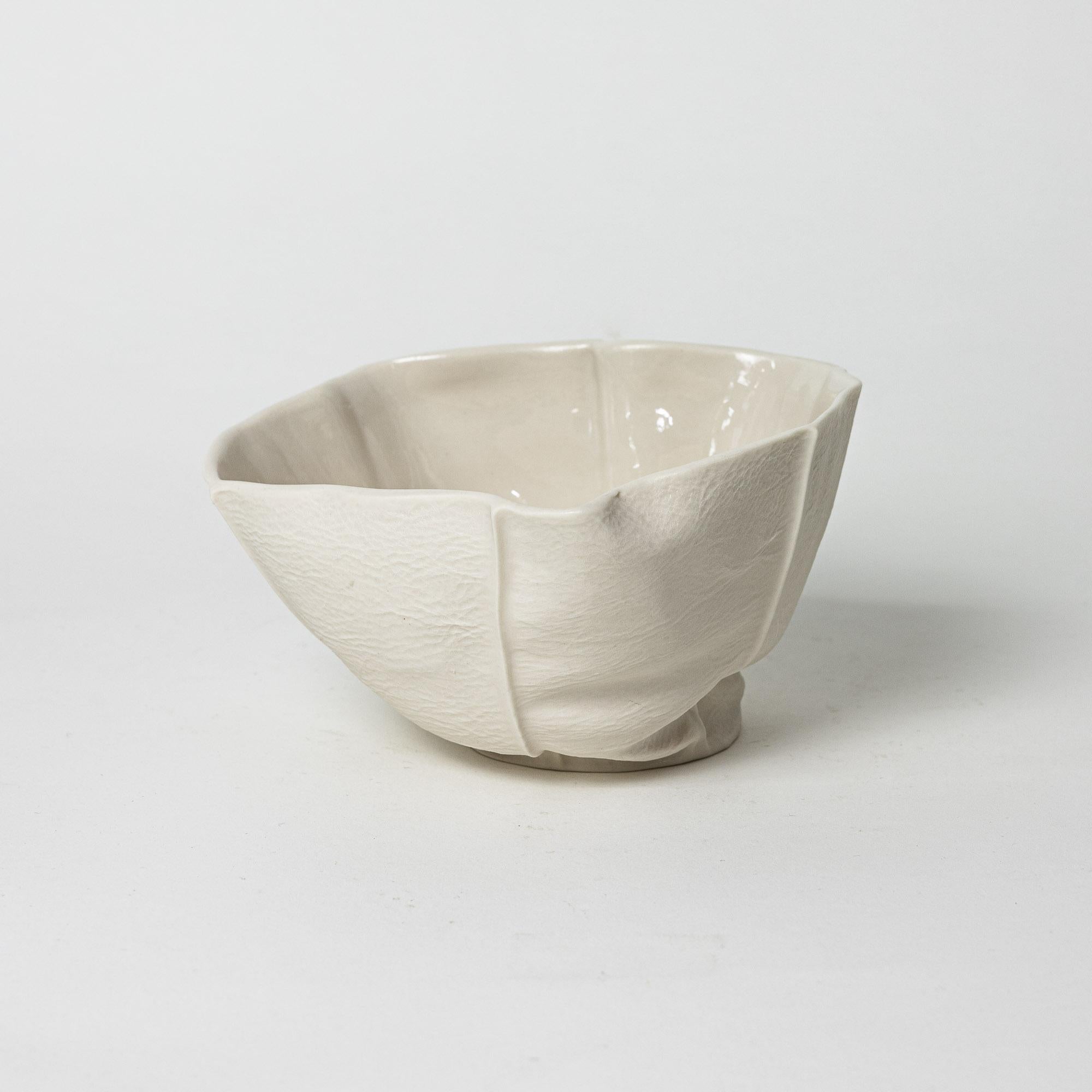 En stock, Cuenco Kawa Pequeño, Cerámica Orgánica Blanca, Bandeja de Porcelana Catchall Moderno en venta