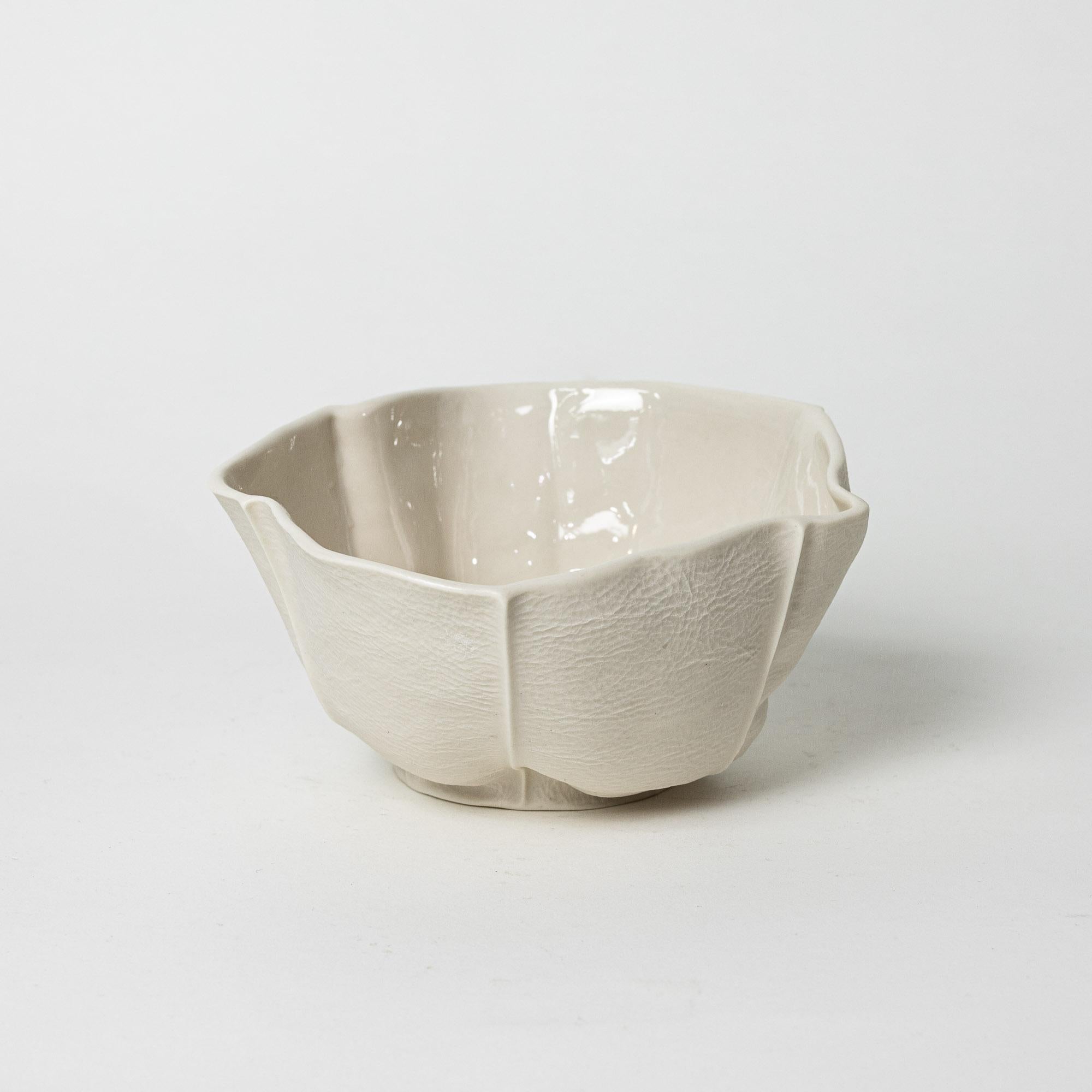 En stock, Cuenco Kawa Pequeño, Cerámica Orgánica Blanca, Bandeja de Porcelana Catchall Estadounidense en venta