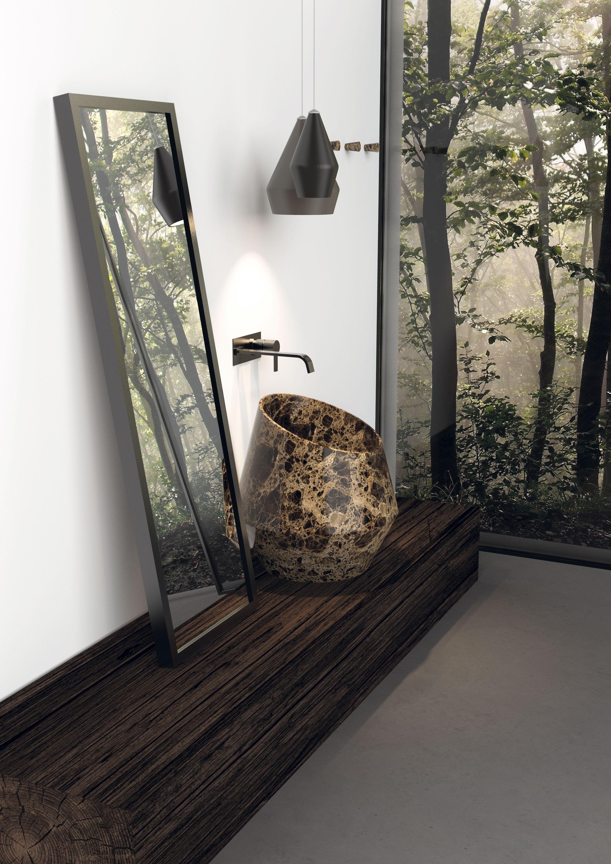 Modern Medium Kyknos Tosca Washbasin by Marmi Serafini For Sale