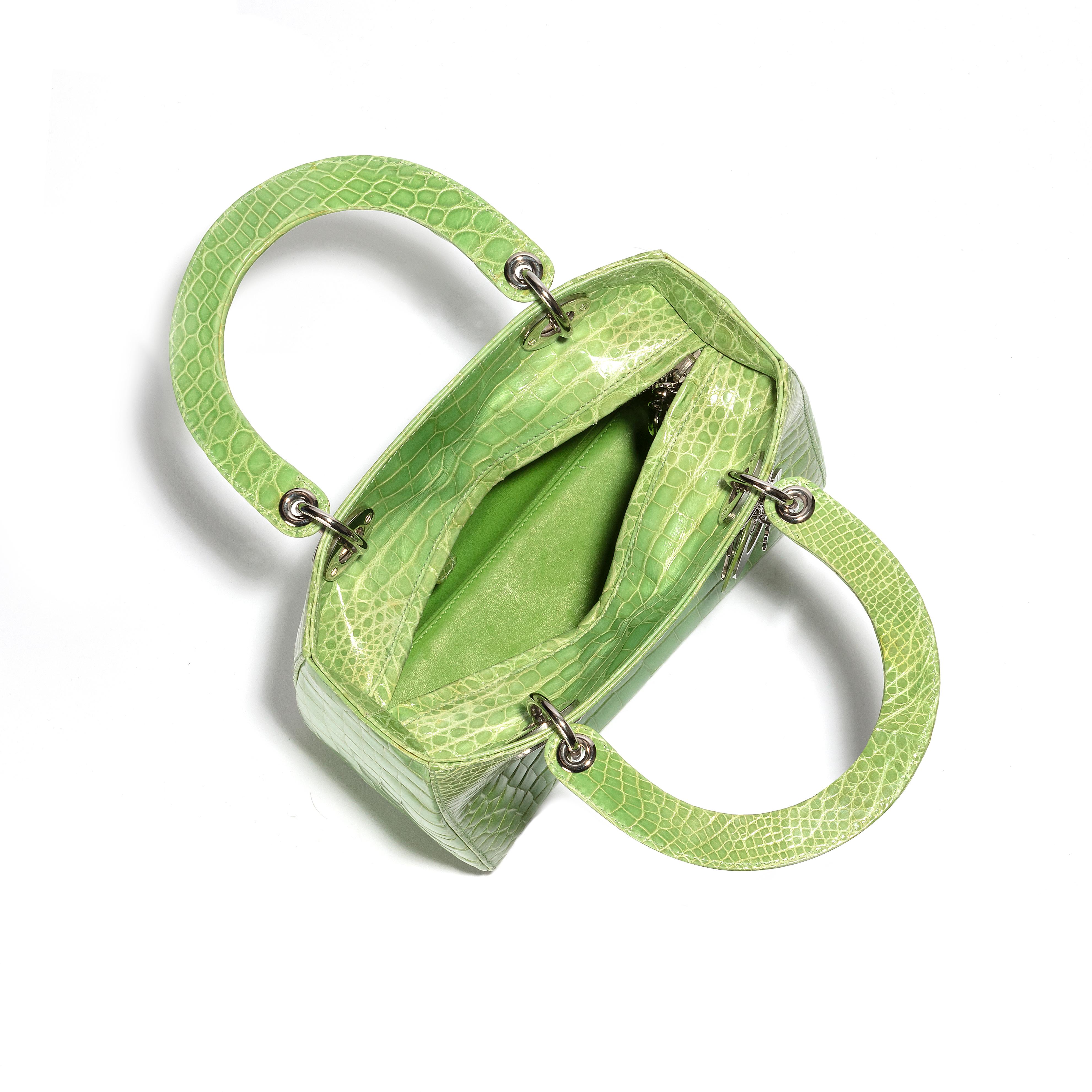 Medium Lady Dior Green For Sale at 1stDibs