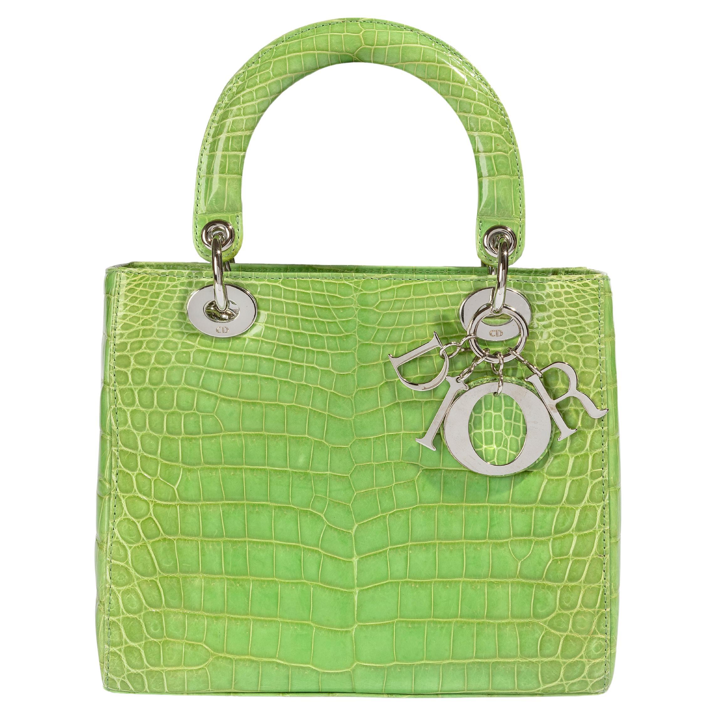 Medium Lady Dior Green For Sale