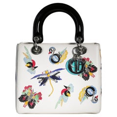 Medium Lady Dior Smooth Calfskin Animals Embroidery