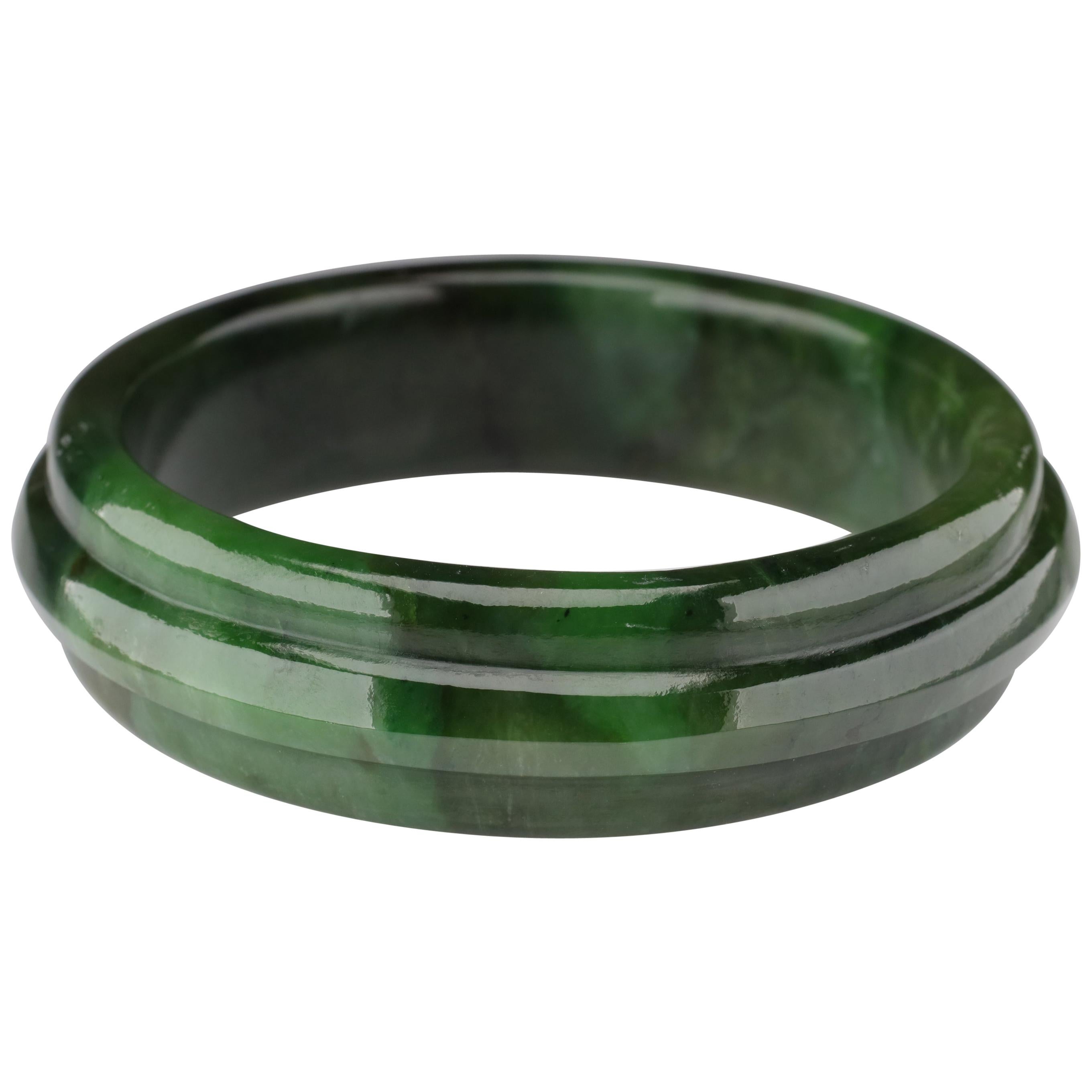 Jade Bangle Medium-Large Wyoming Nephrite Jade