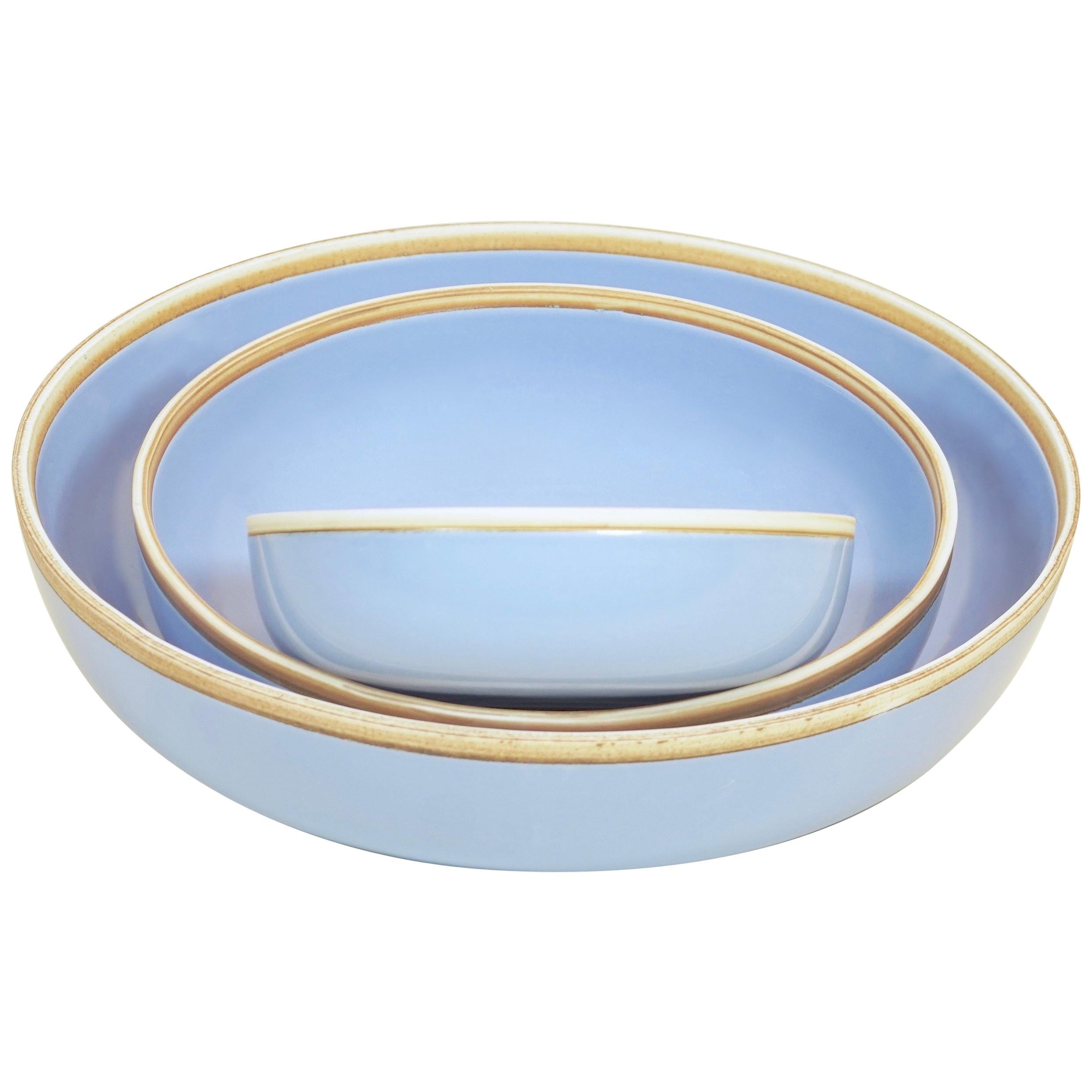 Medium Lavender Glazed Hermit Bowl with Rustic Rim