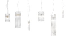 Medium LED Diadema Pendant C in Crystal by Vistosi
