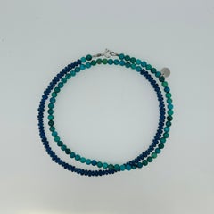 Medium Length Turquoise/ Sapphire Bead Necklace