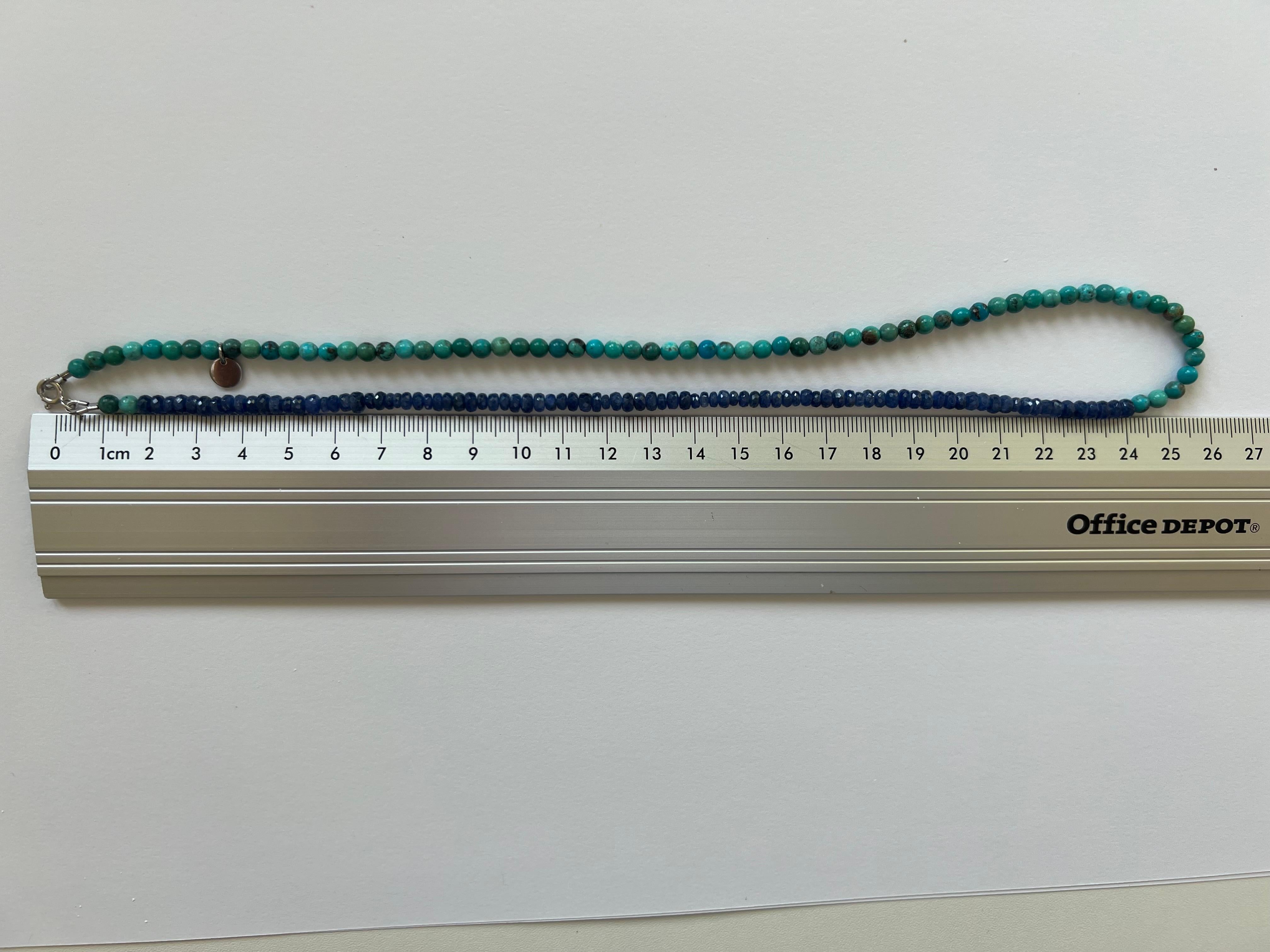 Collana di perle turchesi/zaffiro di media lunghezza In condizioni Nuovo in vendita a Boostedt, SH