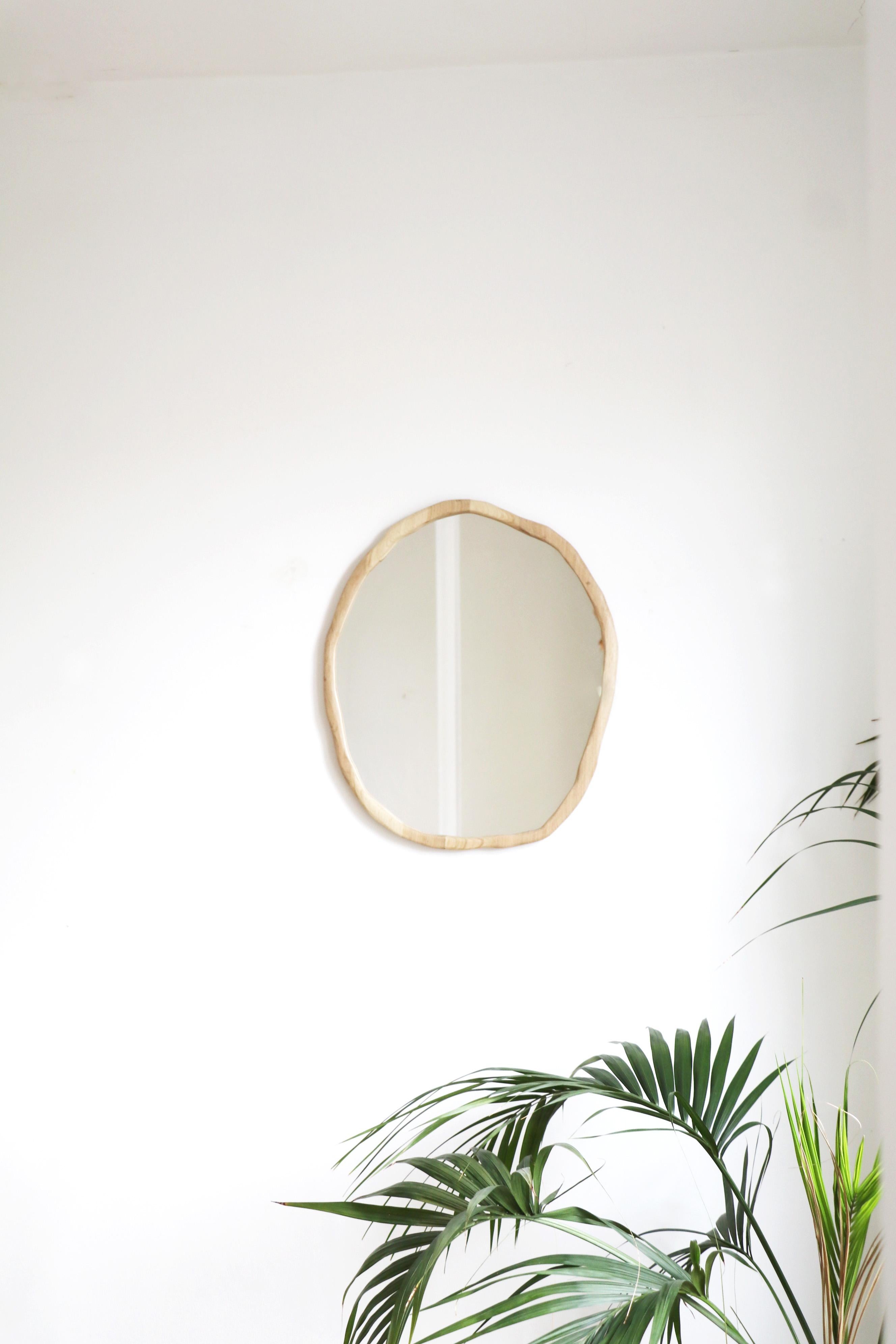 French Medium Light Varnish Ondulation Mirror by Alice Lahana Studio For Sale