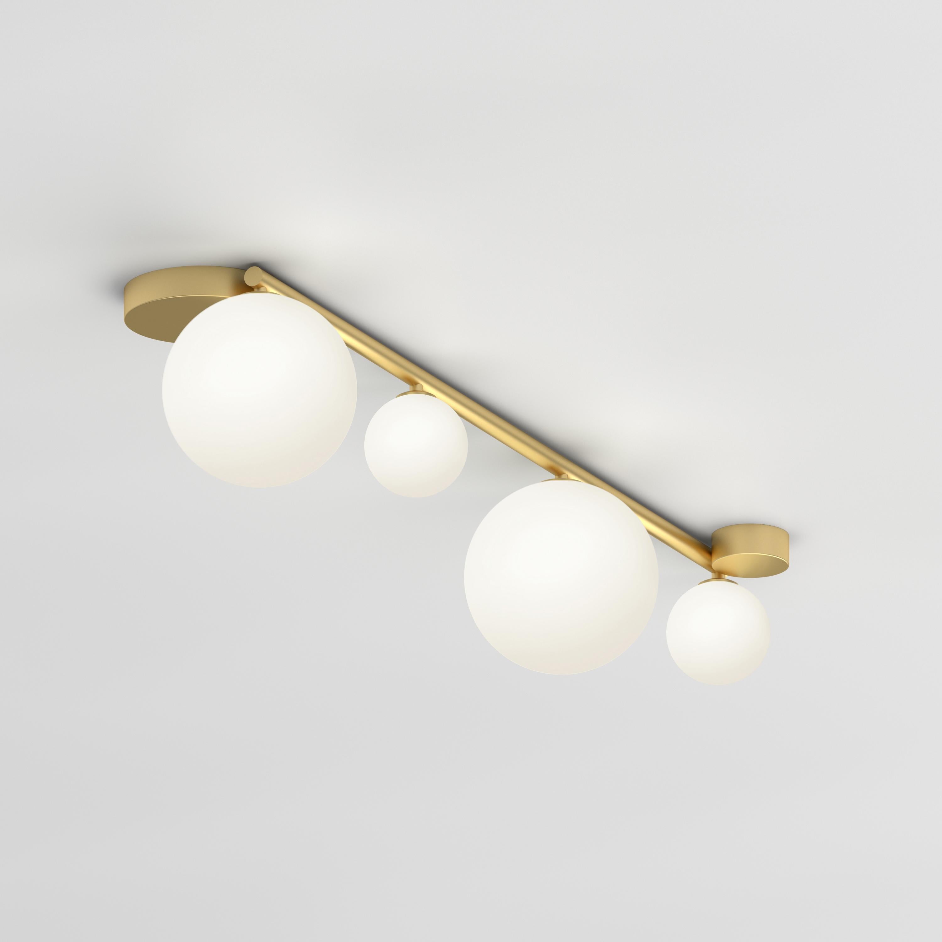 Post-Modern Medium Line, 4 Globes, Ceiling Light by Atelier Areti For Sale