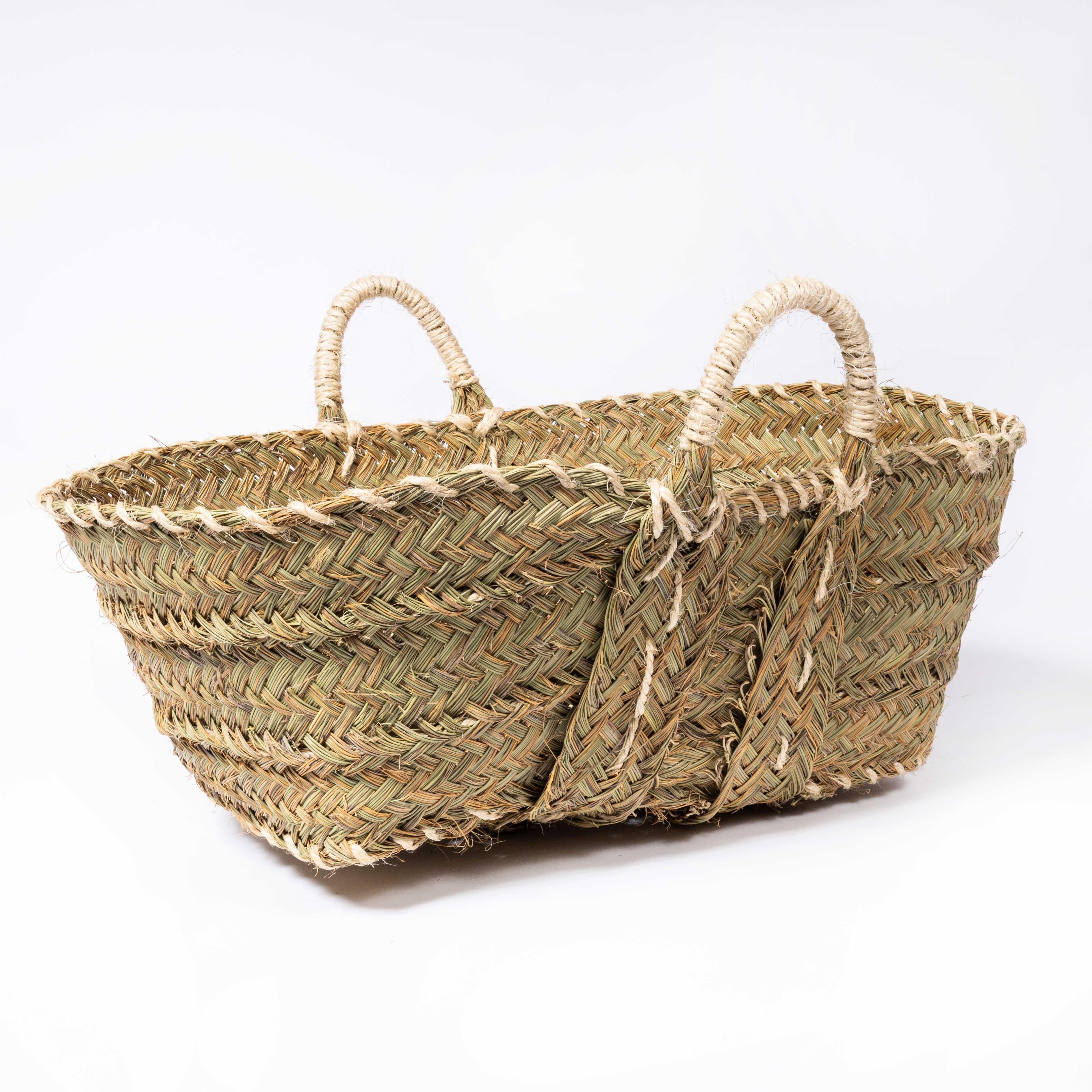 Medium Low Carry Basket - Esparto Grass For Sale 1