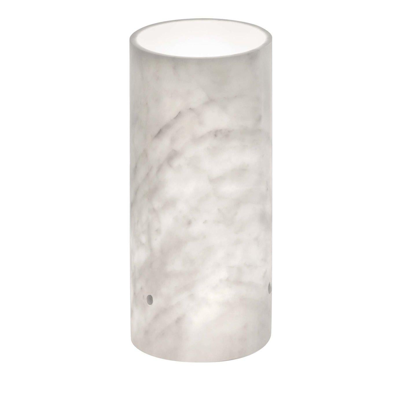 Lampe aus weißem Carrara-Marmor, matt poliert.
 