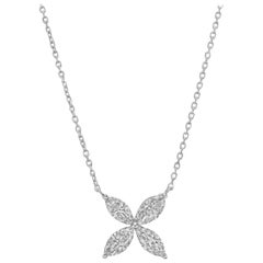 Medium Marquise Diamond Flower Pendant
