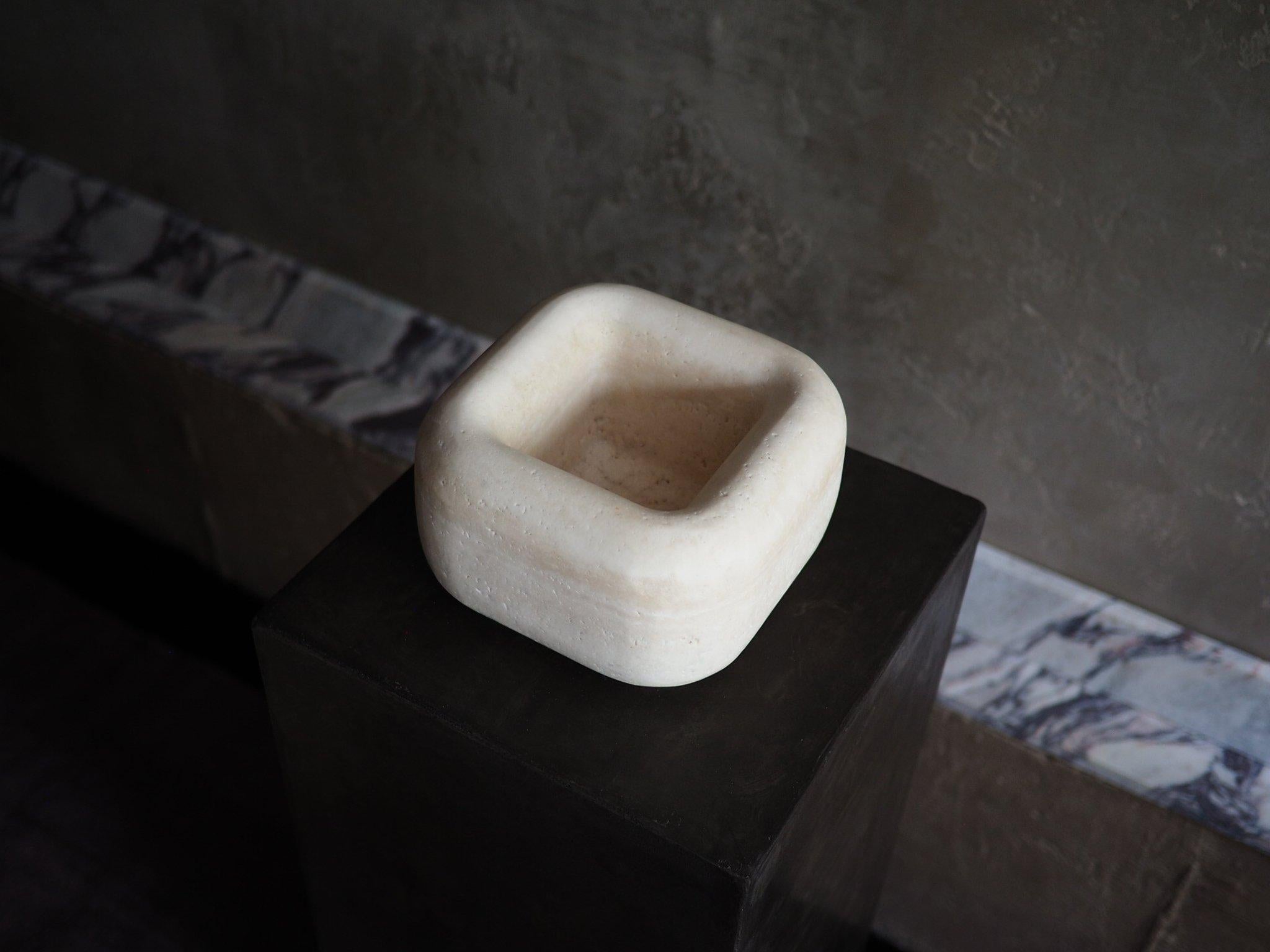 Mid-Century Modern Medium Marshmallow, by Brendan Tadler in Beige Travertine For Sale