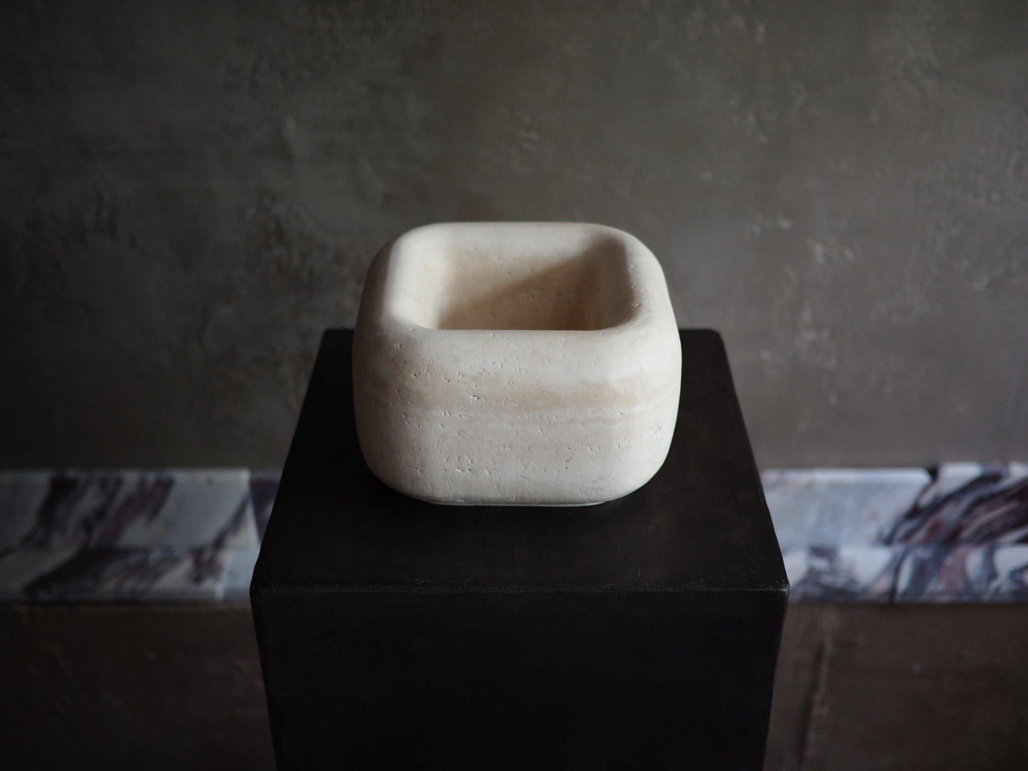 Medium Marshmallow, by Brendan Tadler in Beige Travertine In New Condition For Sale In Melville, NY