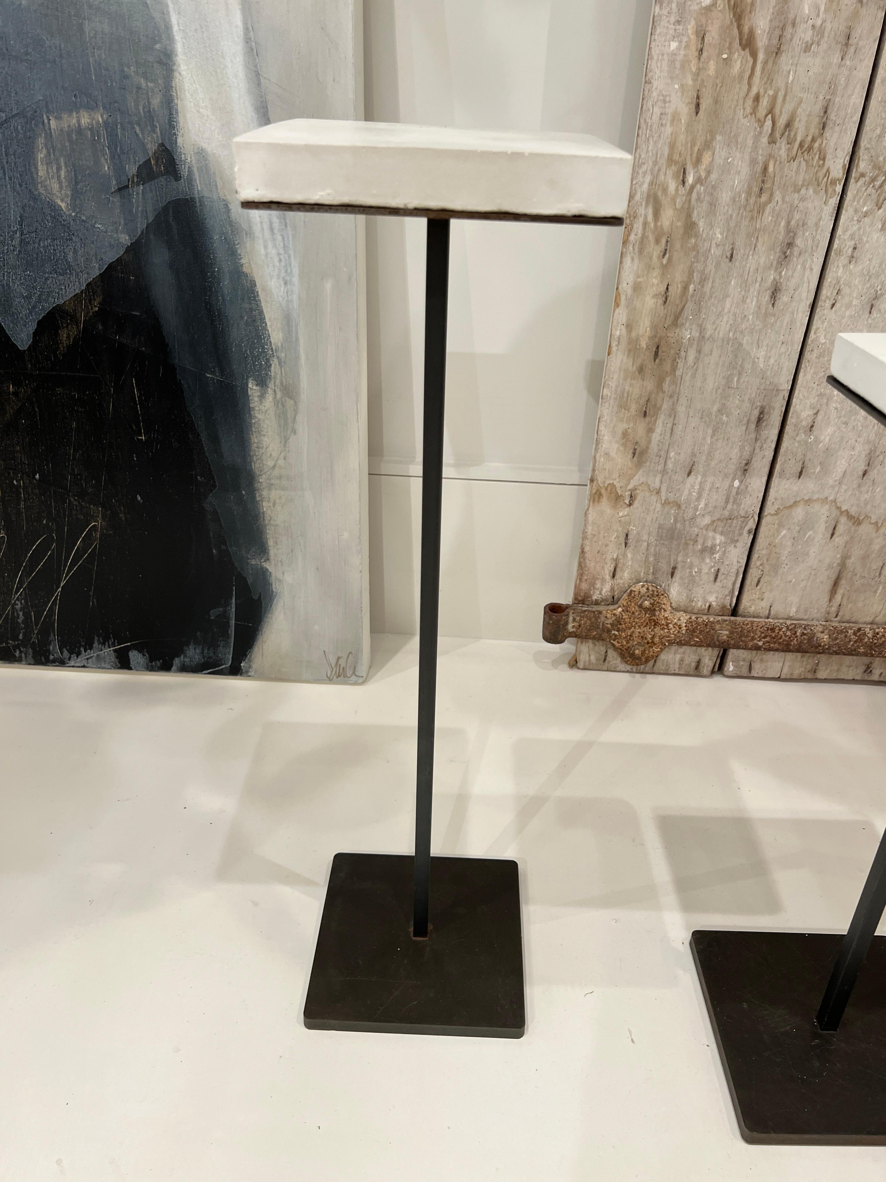 Medium Martini Table with Square Stone Top In Fair Condition In New Orleans, LA