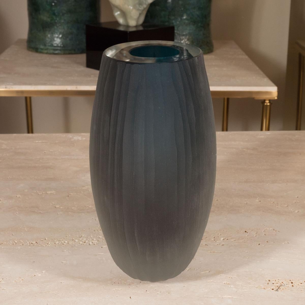 Mid-Century Modern Medium Matte Murano Glass Vase
