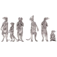 Medium Meerkat Family in Sterling Silver