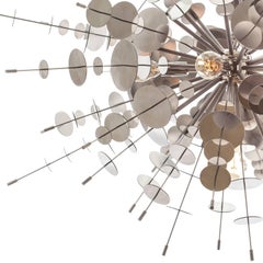 Medium Metallic Confetti Chandelier: Stainless Steel Discs by Avram Rusu Studio