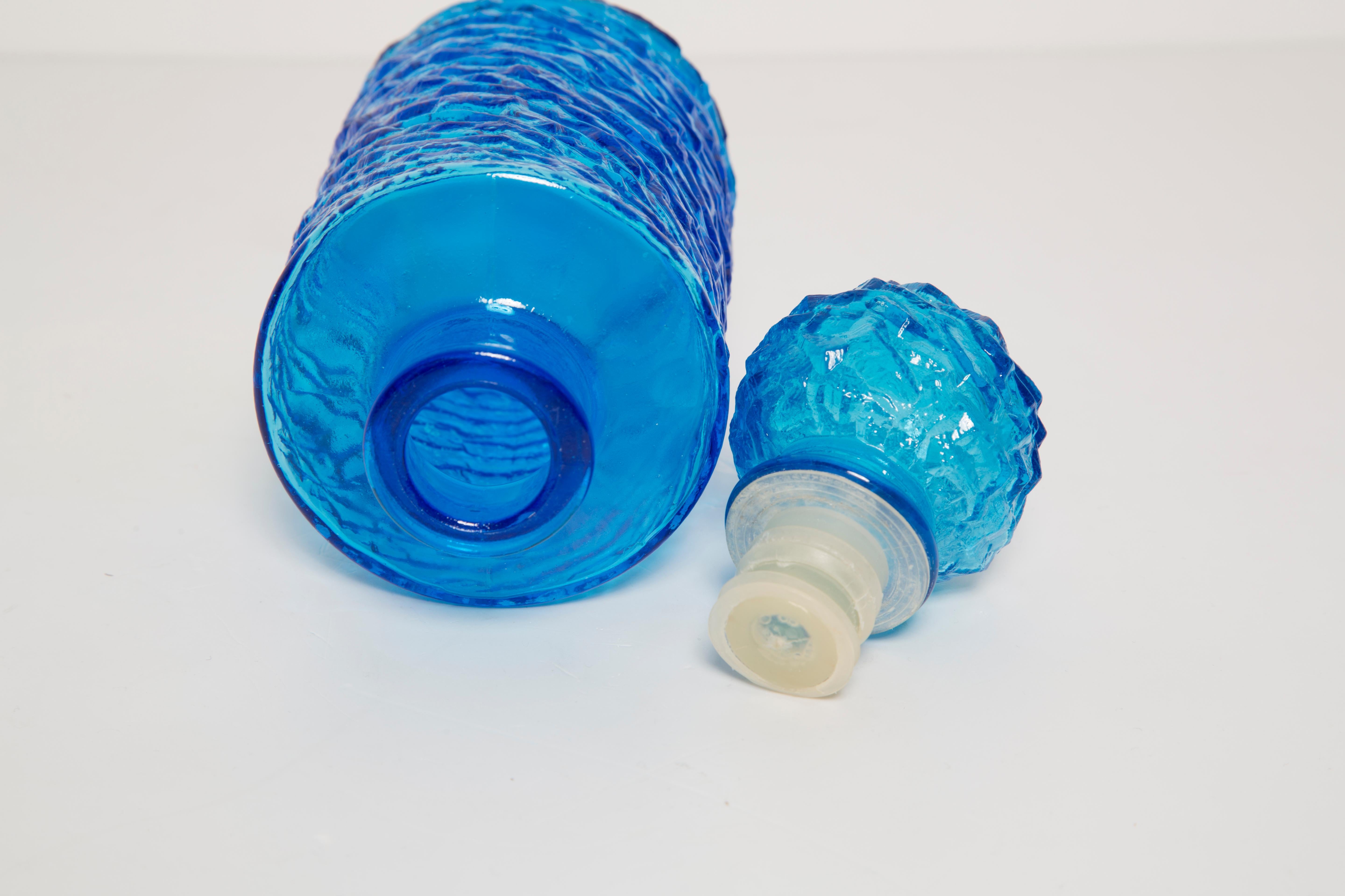 Medium Midcentury Blue Empoli Vase Decanter, Italy, 1960s For Sale 1