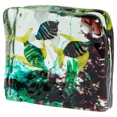 Medium Mid Century Murano Glass Aquarium Attrib. to Alfredo Barbini For Cenedese