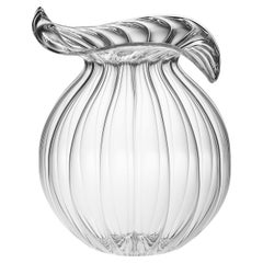 Medium Millerighe Round Clear Glass Vase by Casarialto