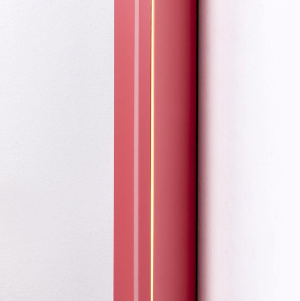 Medium Misalliance Ral antique pink wall light by Lexavala
Dimensions: D 16 x W 100 x H 8 cm
Materials: powder coated aluminium.

There are two lenghts of socket covers, extending over the LED. Two short are to be found in Suspended and Surface,