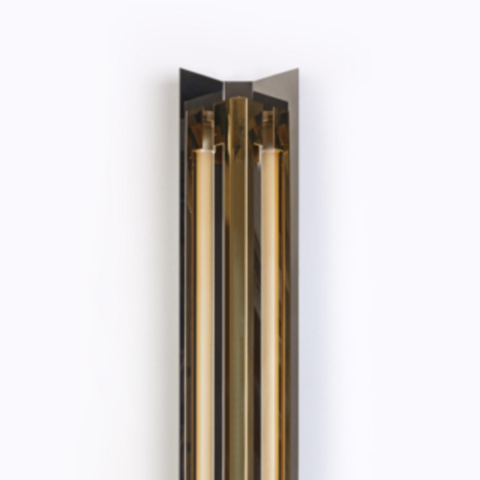 Post-Modern Medium Misalliance Solid Brass Wall Light by Lexavala For Sale