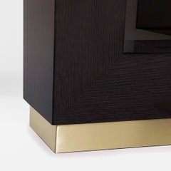 Medium Modern Hamilton Dining Table in Sycamore Black Wood