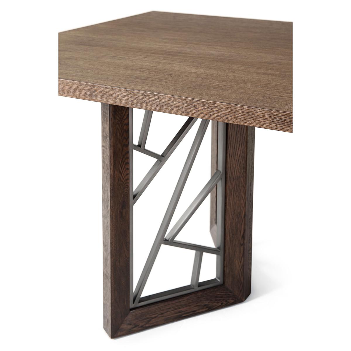 Contemporary Medium Modern Oak Dining Table For Sale