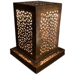 Medium Moroccan Brass Cube Lamp
