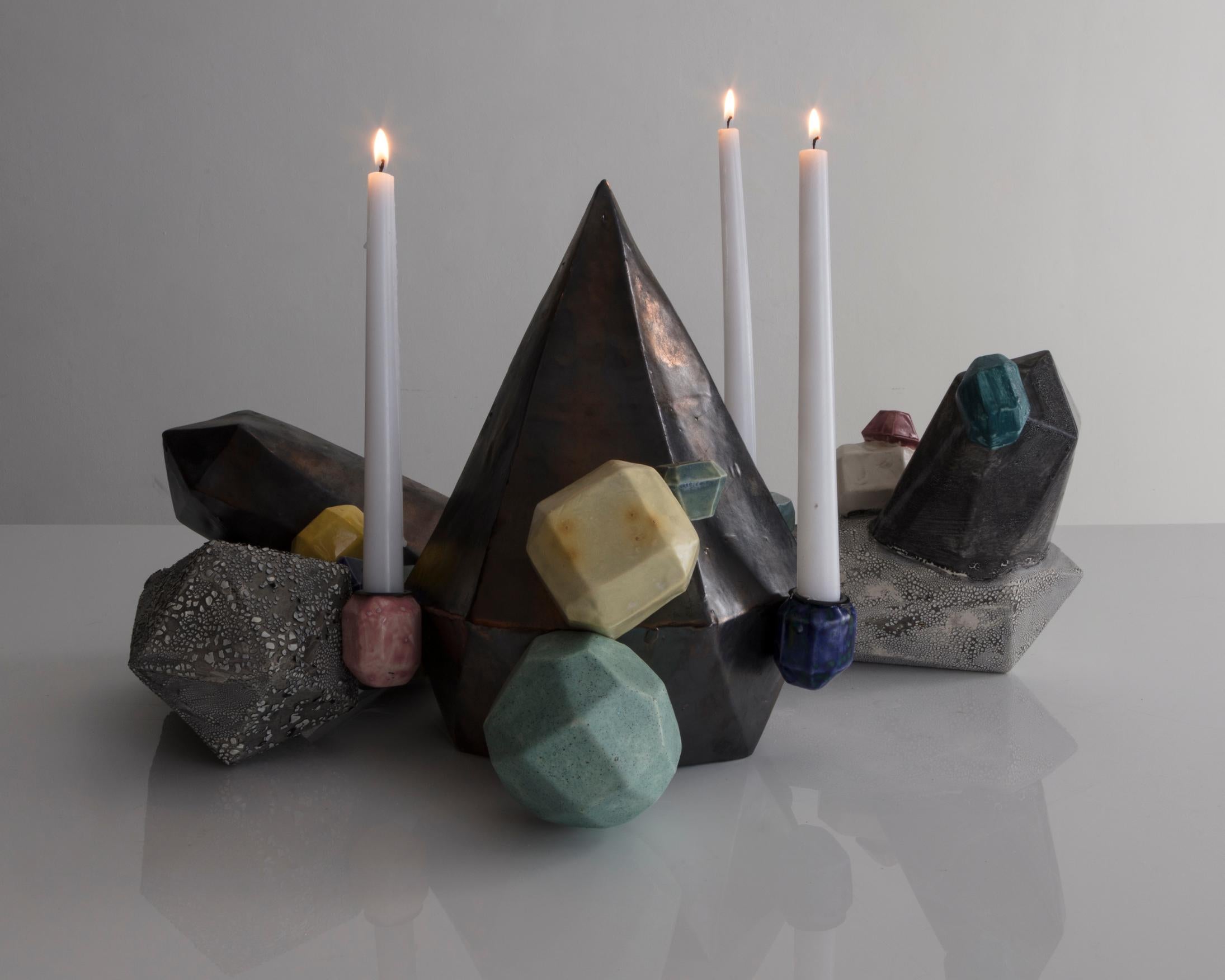 Modern Medium Multi-Color Gem Cluster in Glazed Ceramic by Kelly Lamb, 2017