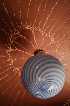 Medium Murano Candy Pendant Blue Swirl D: 30 cm