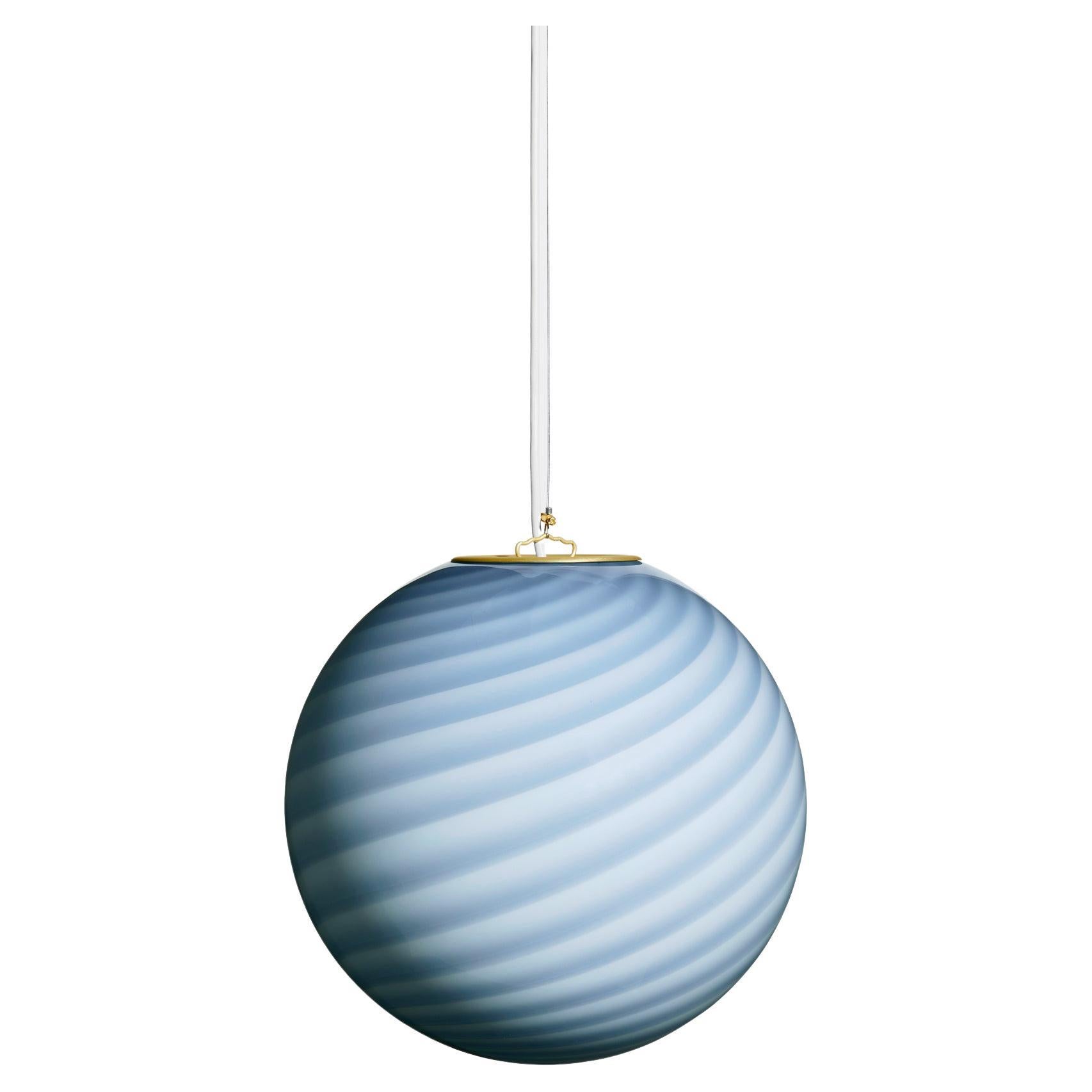 Medium Murano Candy Pendant Blue Swirl D: 30 cm
