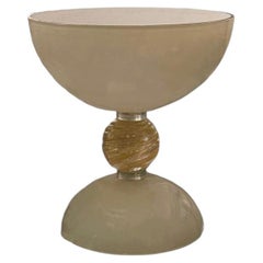 Medium Murano Glass Gray Pedestal Bowl