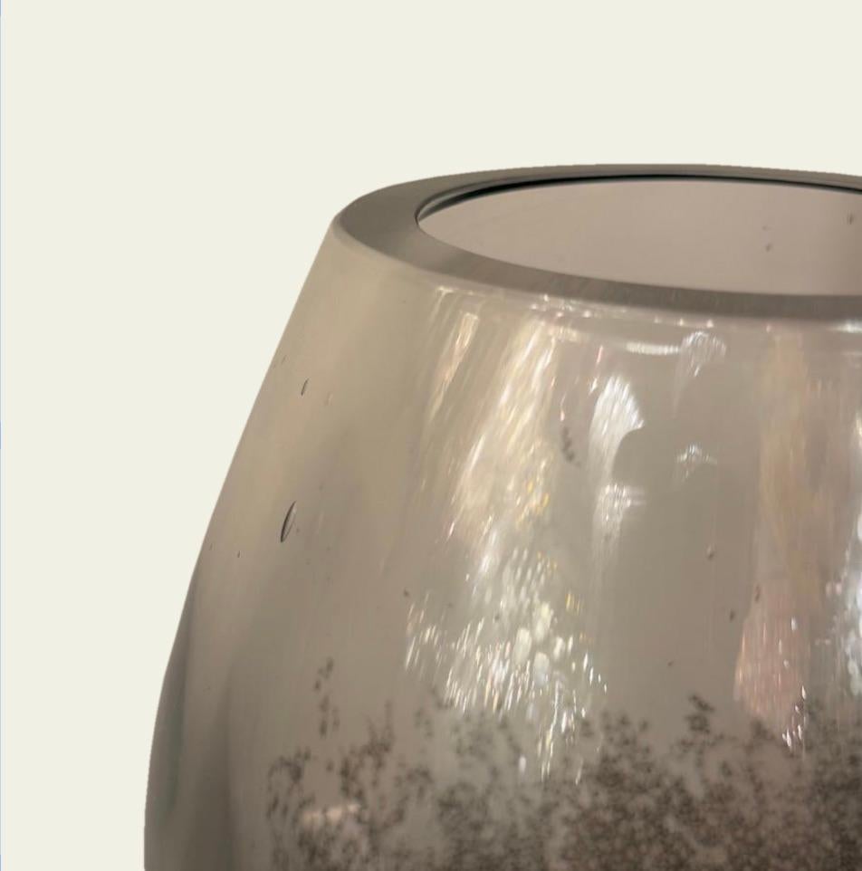 Mittelgroße Murano Pulegoso Rauchglasvase (Italienisch) im Angebot