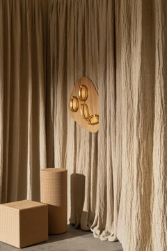 Medium Notearrings Oak Wall Lamp by Virginia Arlotto