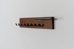 Medium Offset Coat Rack by Harkavy Furniture in Walnut & Metal