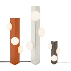 Lampadaire Sfera à glaçure orange moyen de Pulpo