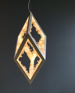 Medium Three-Dimensional Natural Crystal Pendant Light by Christopher Boots